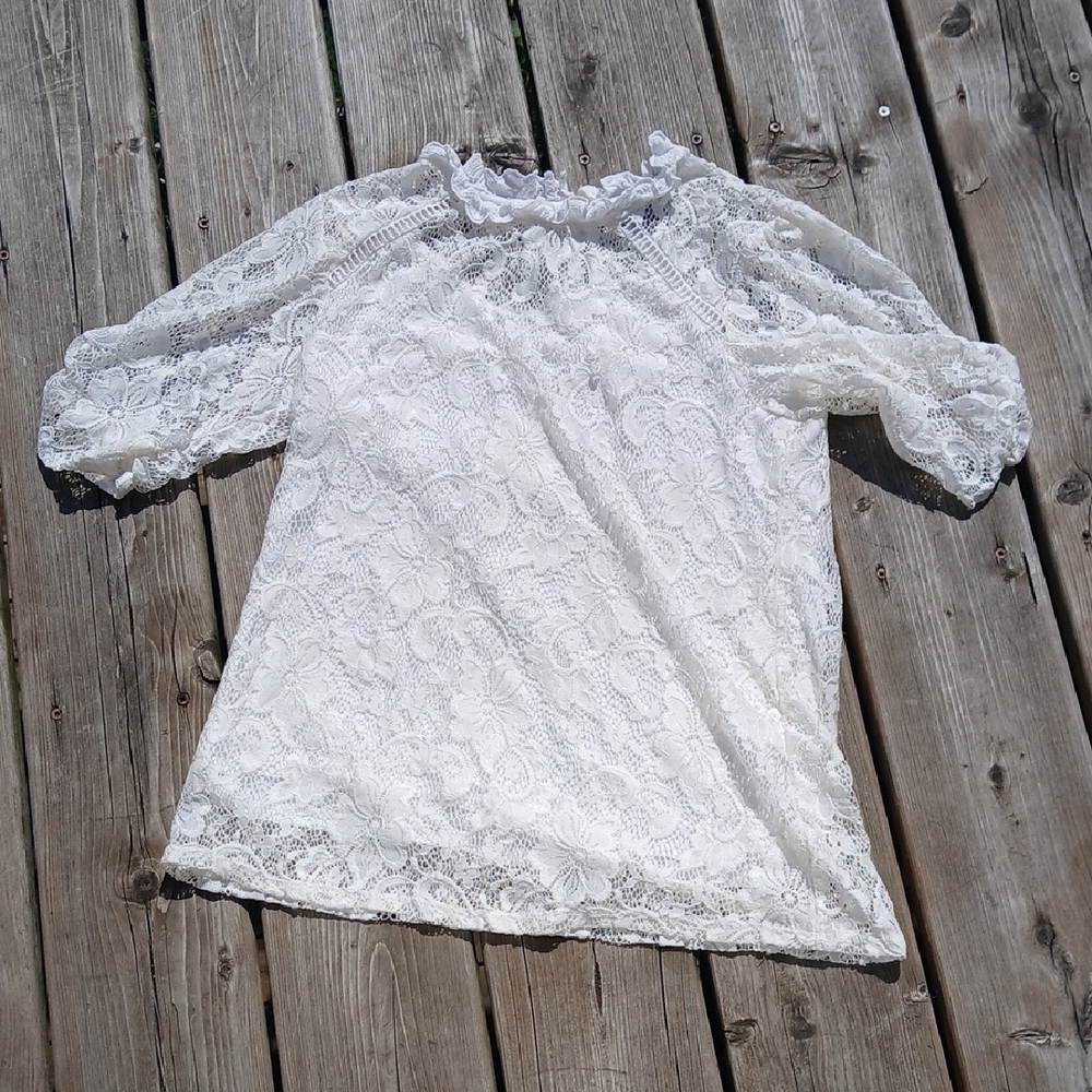 Cable &‎ Gauge White Lace Blouse